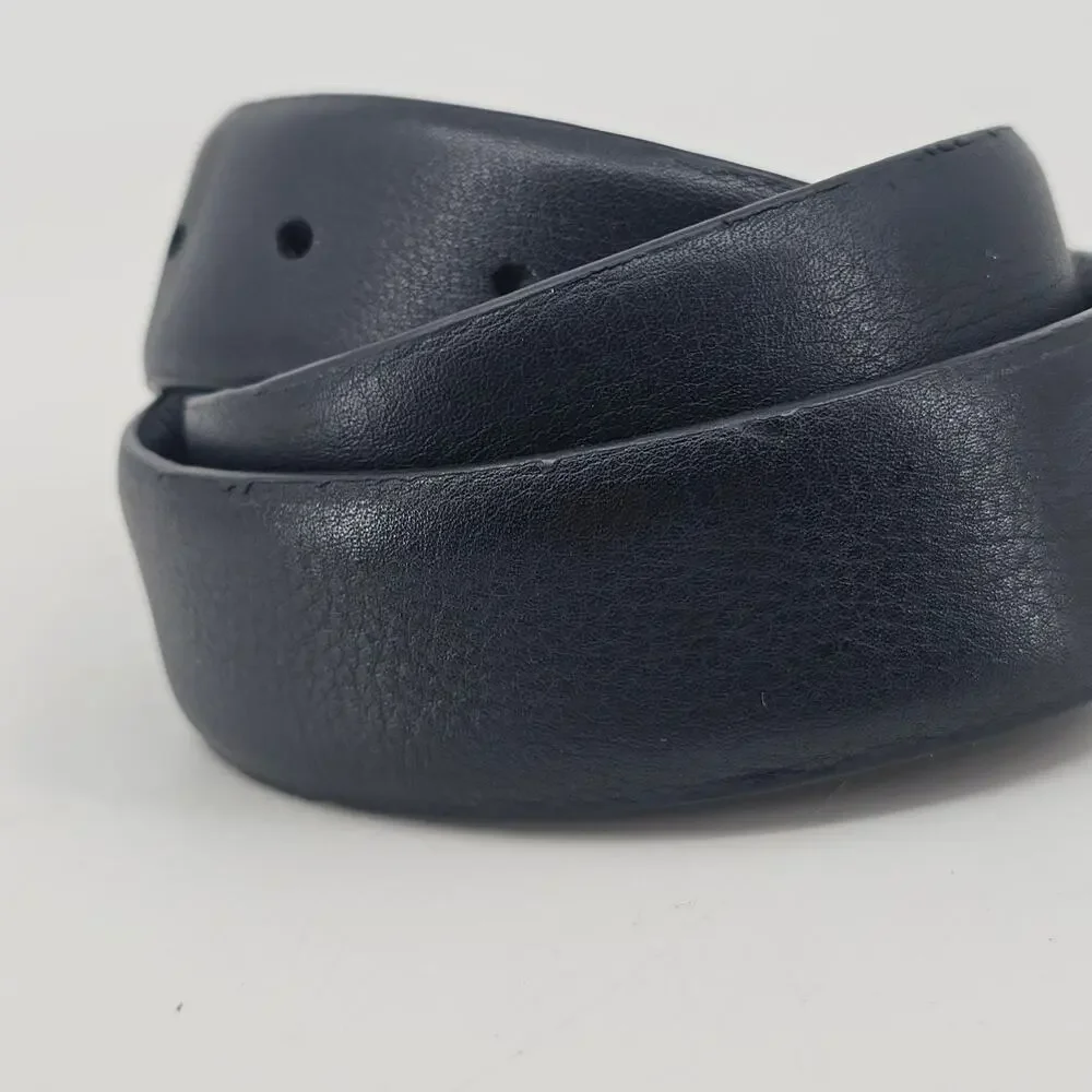 Bill Lavin Soft Collections Belt Mens 40 Black Leather Dress Silvertone Buckle